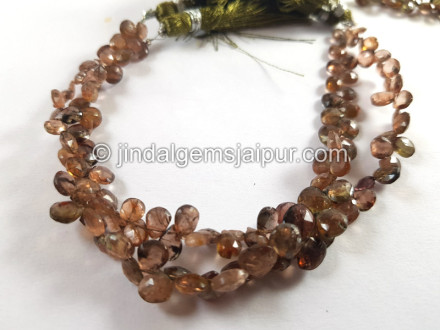 Pink Andalusite Faceted Heart Beads